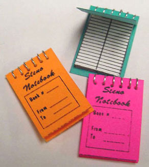 Dollhouse Miniature Steno Notebook 3Pcs.